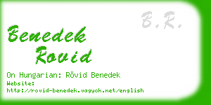 benedek rovid business card
